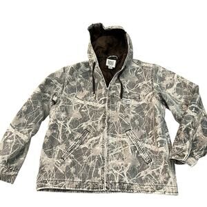 BDG Avril Camo Workwear Jacket XS Cotton Canvas Oversized Boxy Hooded Grunge